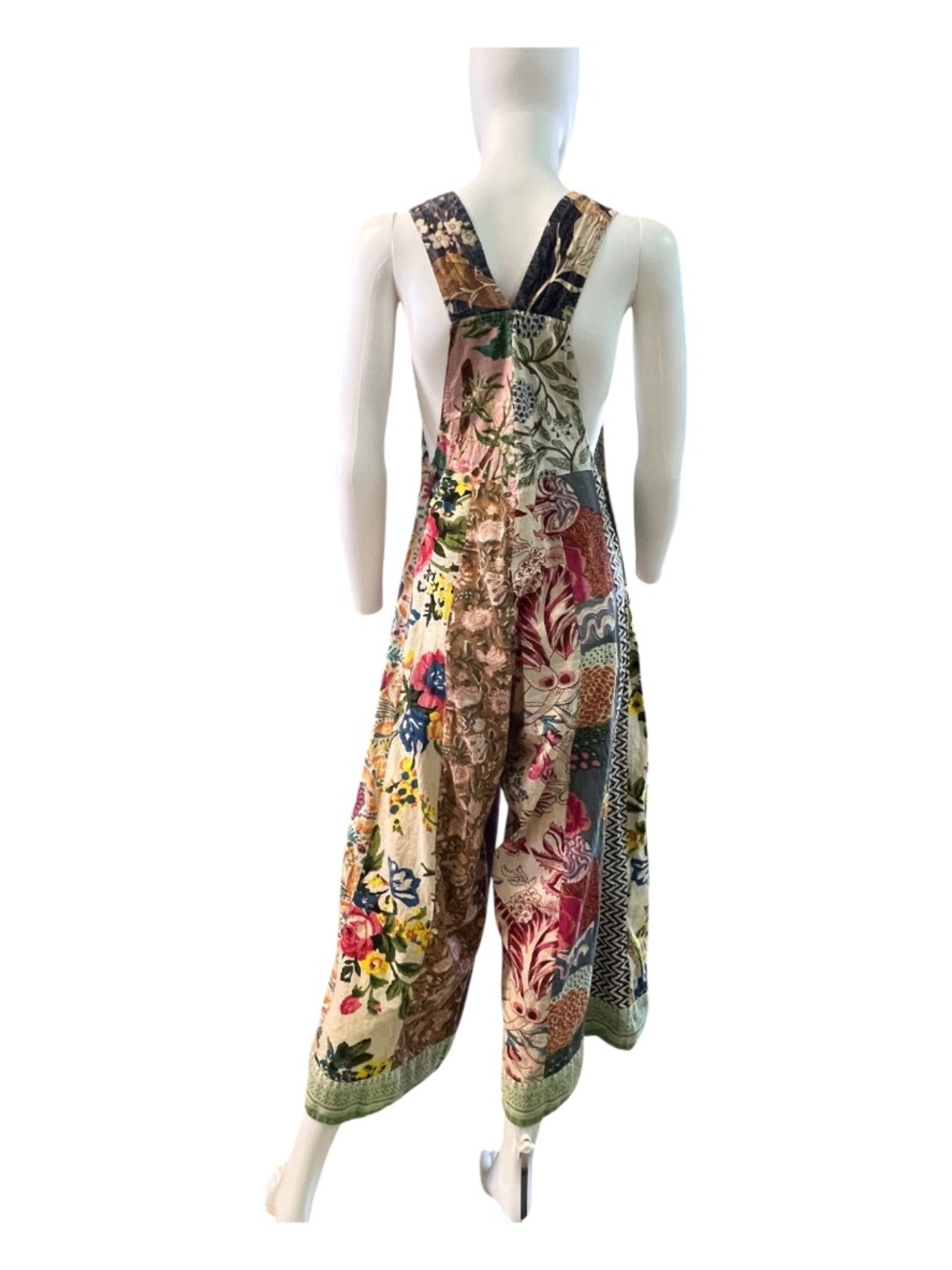 EUC Blue Sky boho patchwork cotton overalls | size S - Picture 5 of 10